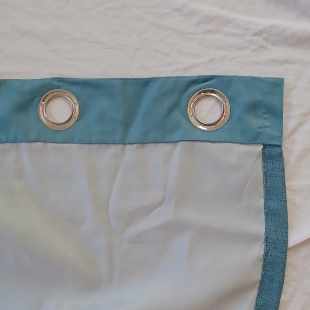 SET OF 2 Pier 1 Teal Floor Length Curtain Panels with Metal Grommets 54x85
